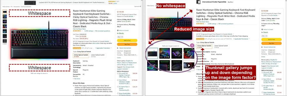 Amazon A/B Tests Bottom Aligned Product Thumbnails