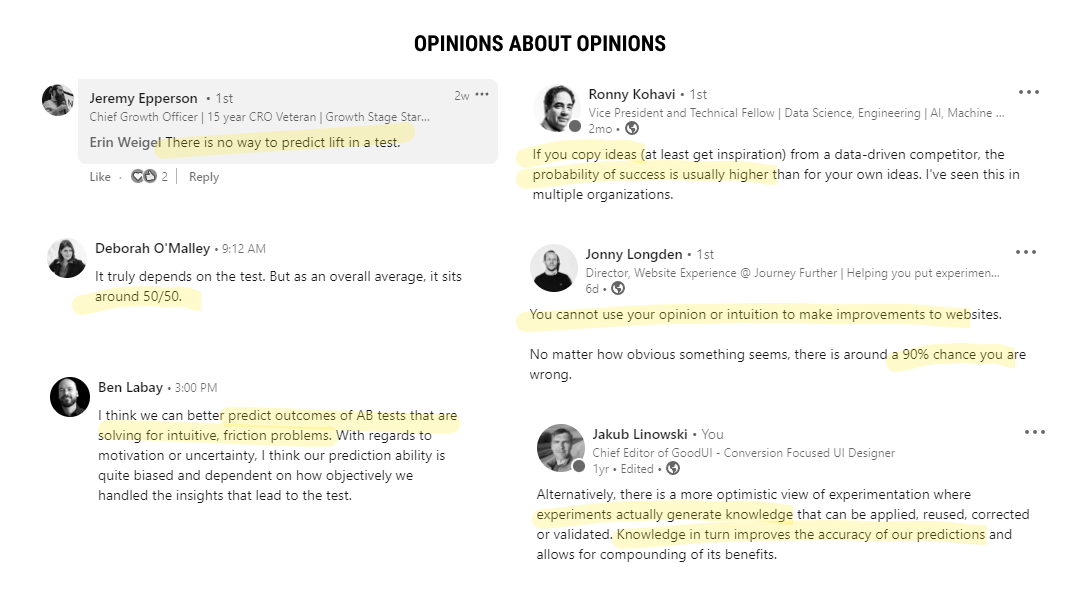 Beyond Opinions About Opinions: What 70,149 Guesses Tell Us About Predicting A/B Tests