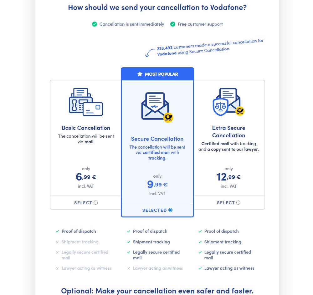 Pricing Comparison Table - Variant A