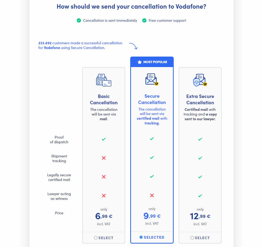 Pricing Comparison Table - Variant B