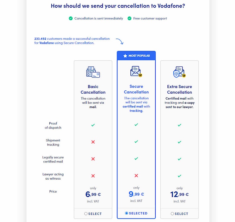 Pricing Comparison Table - Variant B