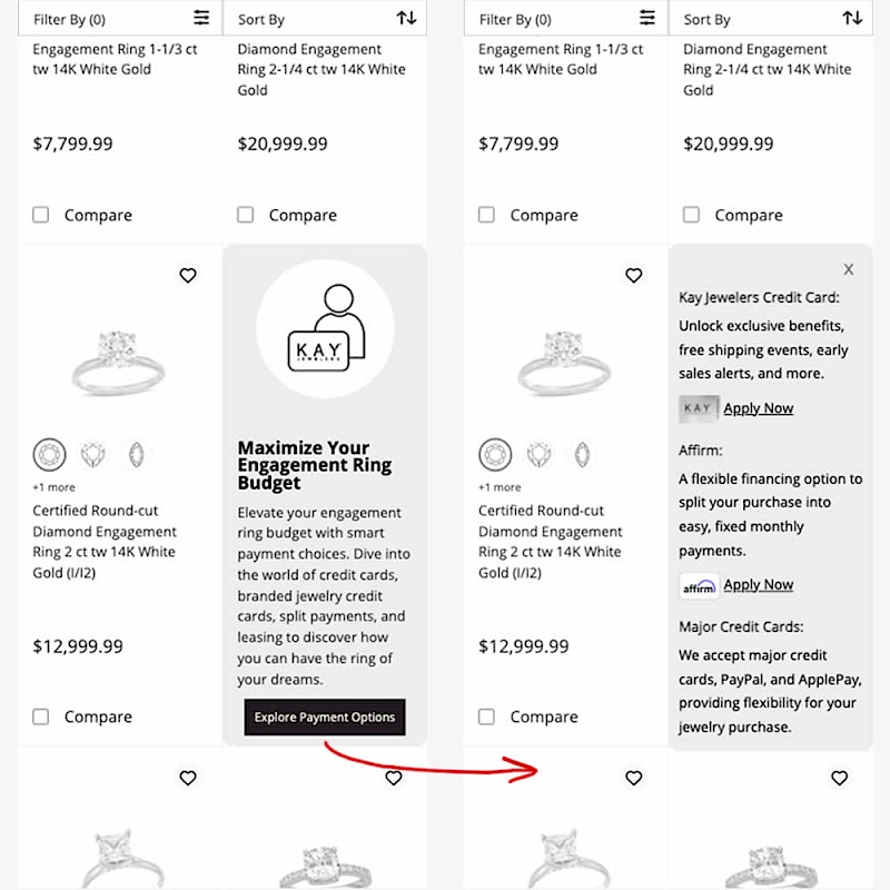 Visible Payment Options - Variant B