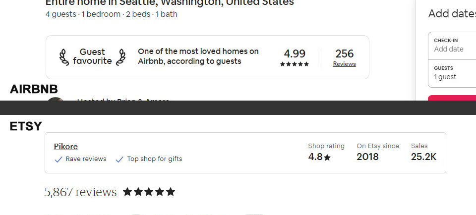 Etsy Fails To Replicate Airbnb's Customer Reviews Banner