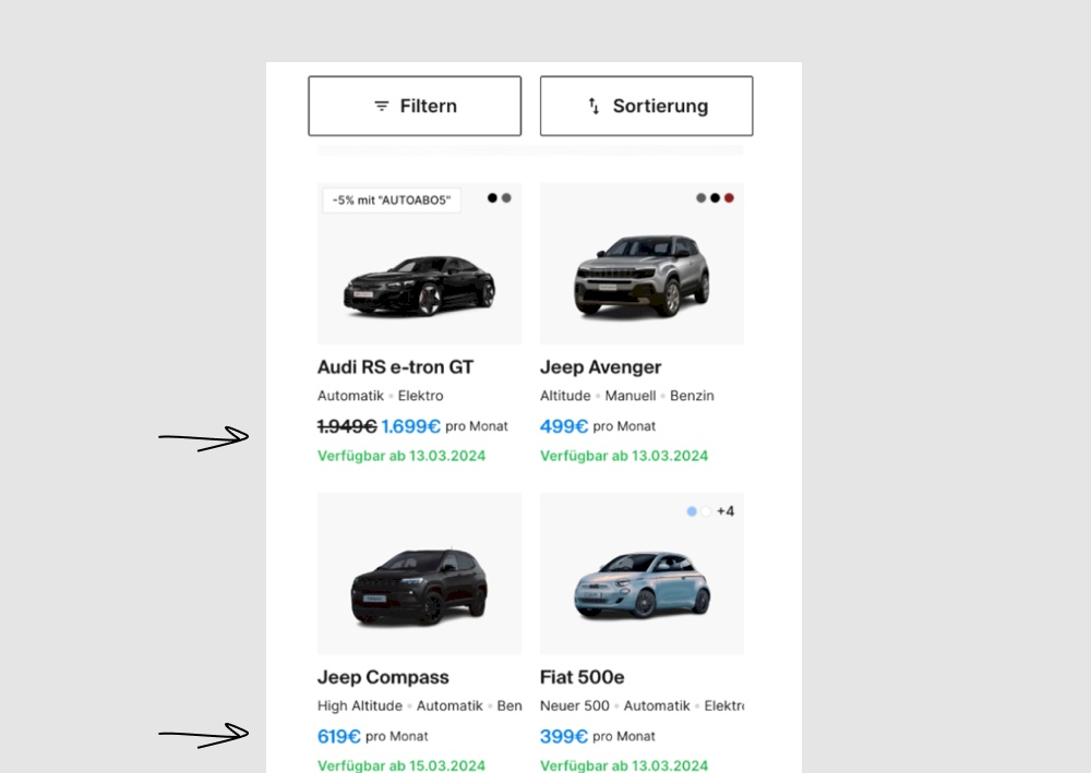 Less Or More Visible Prices - Variant B