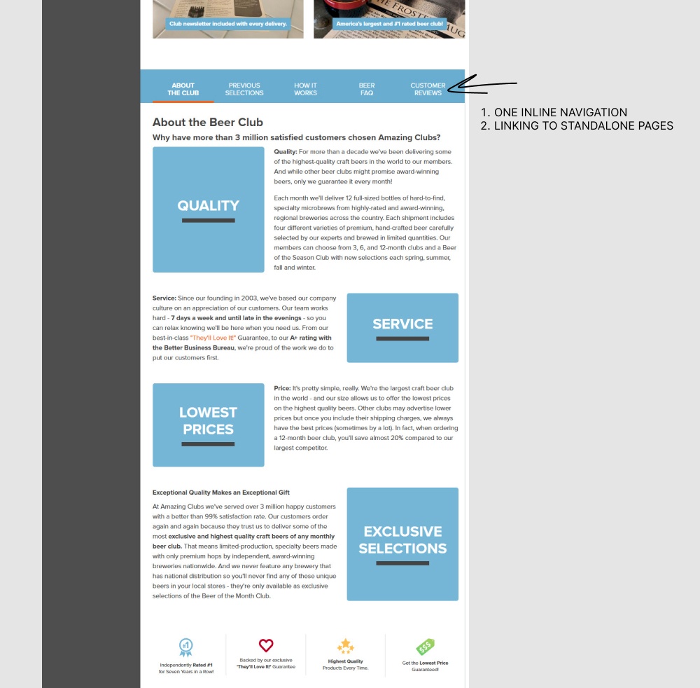 Page Level Navigation - Variant A