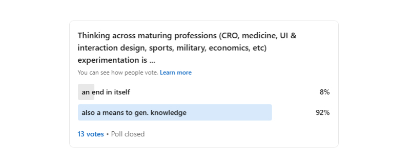 40 LinkedIn Poll Results On Experimentation