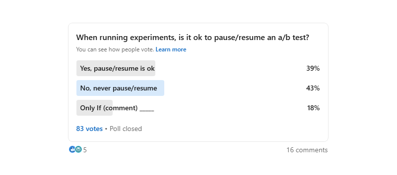 40 LinkedIn Poll Results On Experimentation