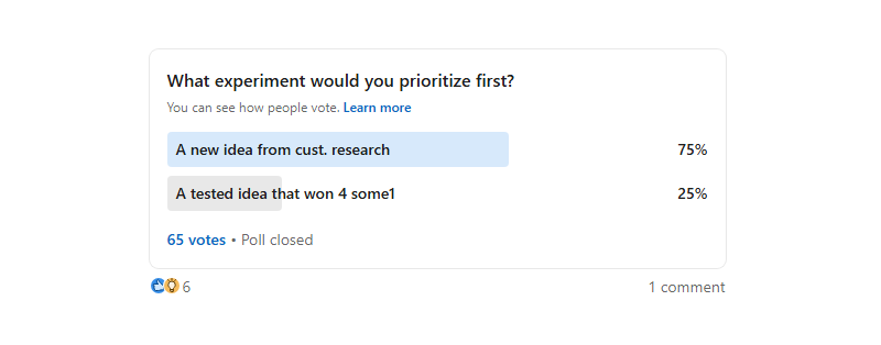40 LinkedIn Poll Results On Experimentation