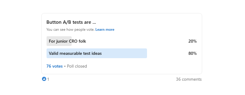 40 LinkedIn Poll Results On Experimentation