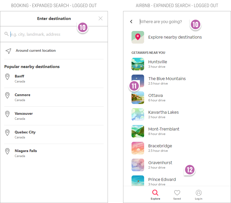 Booking's vs. Airbnb's Mobile Homepage UI
