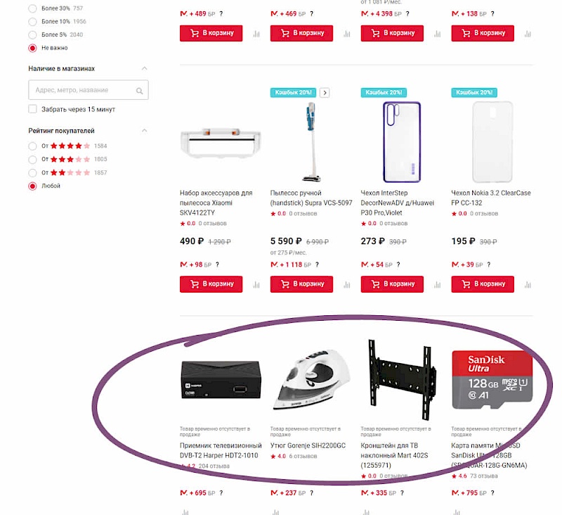 Out Of Stock Or In Stock Products - Variant A