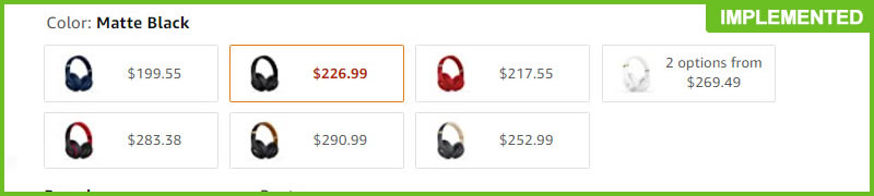Amazon Discovers A Better Product Option Selector In This A/B Test